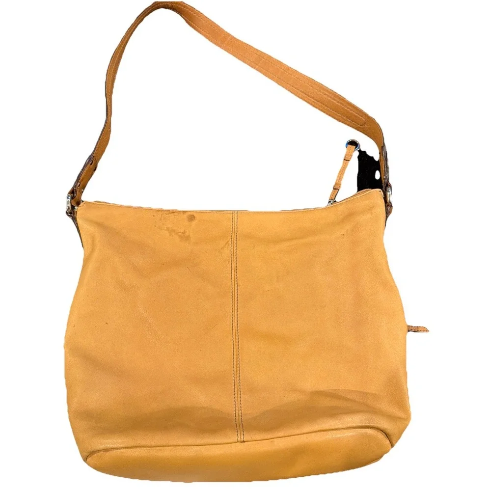 tignanello leather Cargo Hobo Shoulder handbag Camel/tan‎
